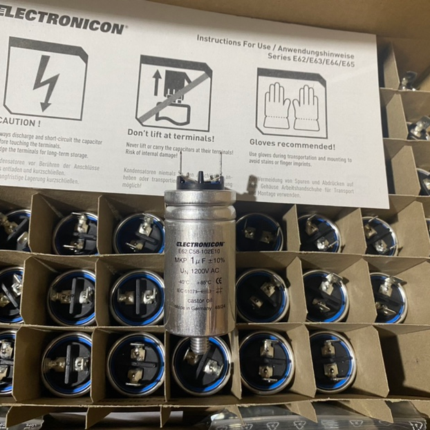 Condensador ELECTRONICON E62.C58-102E10 1uF 1200V, 30x58mm (24 piezas)