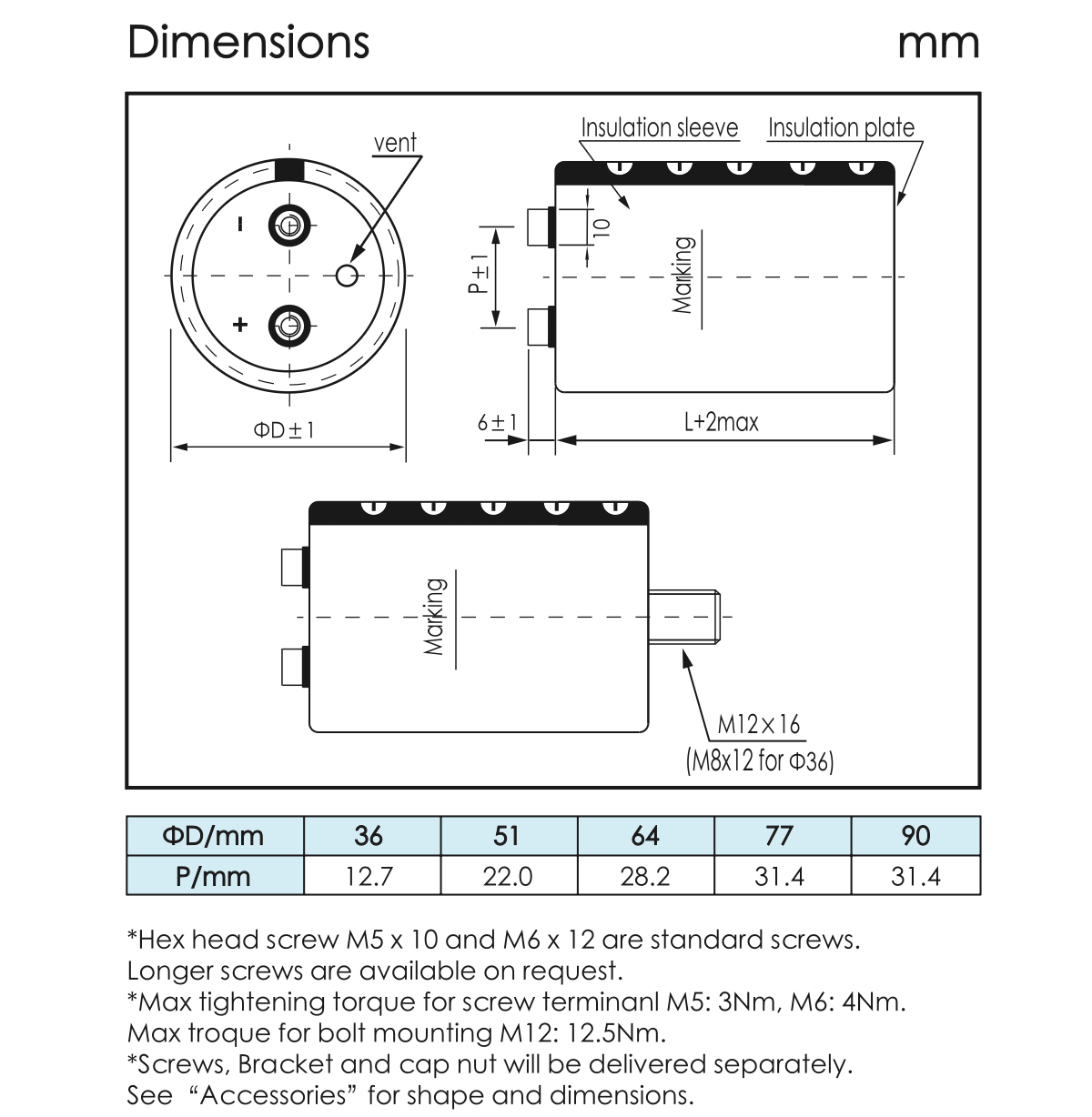 Jianghai CD136 Series 22000μF 80V Screw Terminal Aluminum Electrolytic Capacitor, 64×96mm