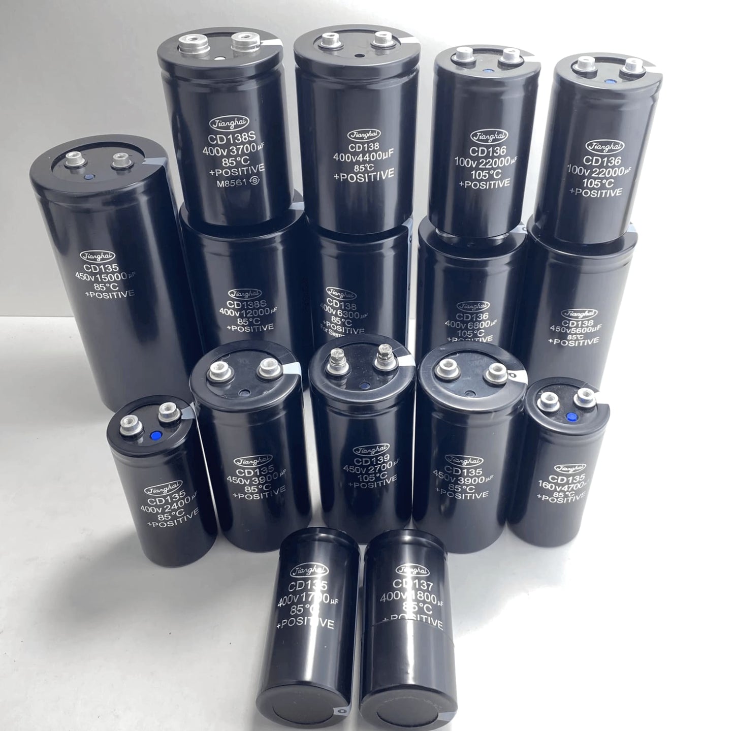 Jianghai CD136 Series 1500μF 250V Screw Terminal Aluminum Electrolytic Capacitor, 51×75mm