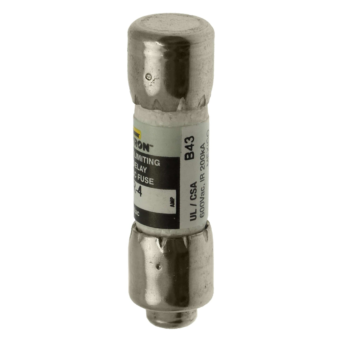 Bussmann Eaton Bussmann FNQ-R-4 Class CC Time-Delay Dual-Element Fuse, 4 A 600 VAC 200 kA – Pack of 10