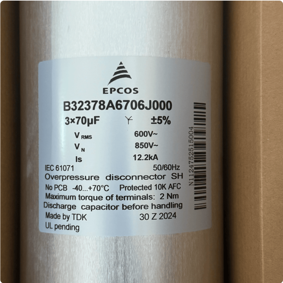 EPCOS EPCOS B32378A6706J000 850V3x70UF Capacitor (4 Pieces)