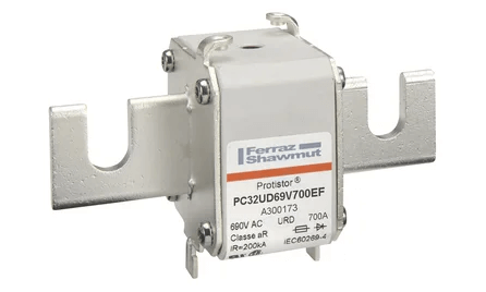 Ferraz Shawmut General Industrial Fuses Mersen PC32UD69V700EF Protistor Fuse, 700A 690V AC, Size 32 aR, High-Speed Square Body with EF Bolted Blades - Pack of 3