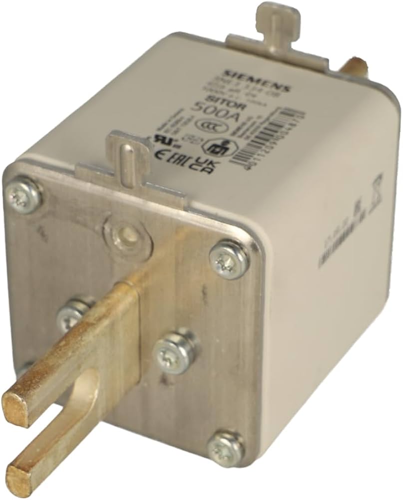 Siemens Industrial Fuses Siemens SITOR 3NE3334-0B aR Fuse-link, 500A 1000VAC 1000VDC, NH0 Size - Pack of 3