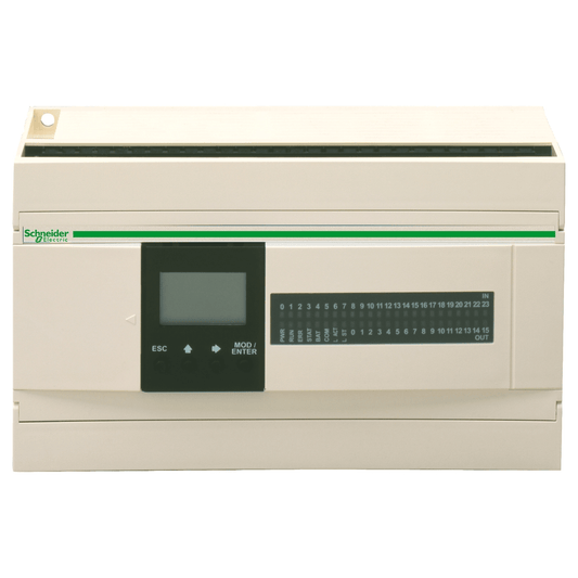 Schneider Electric TWDLCAE40DRF Twido Compact PLC Base — 100–240 VAC Supply, 24 Digital Inputs (24 VDC), 16 Relay Outputs - Compact Controller