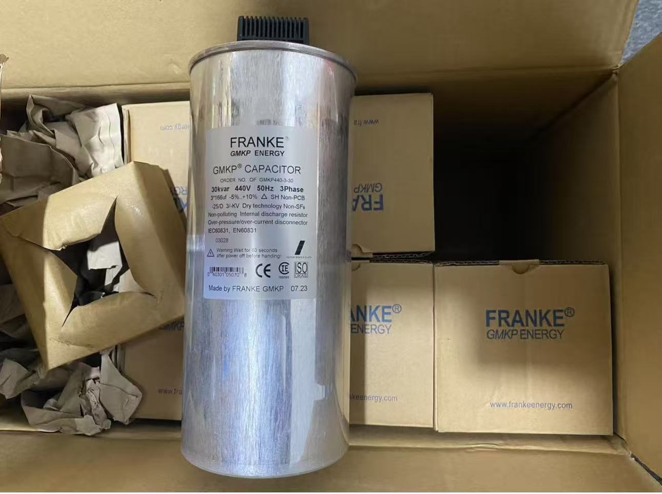 FRANKE GMKP Capacitor, 30kVAR 440V 50Hz 3-Phase – Pack of 4