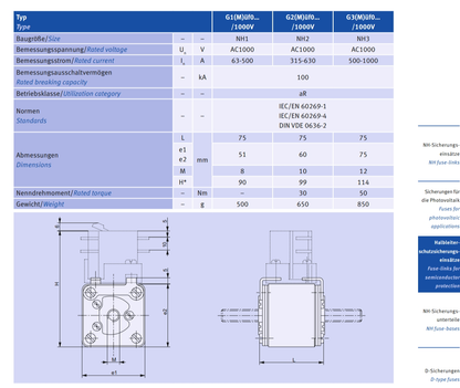 Jean Muller R1045640 250A 1000V Fuse (3 Pieces)