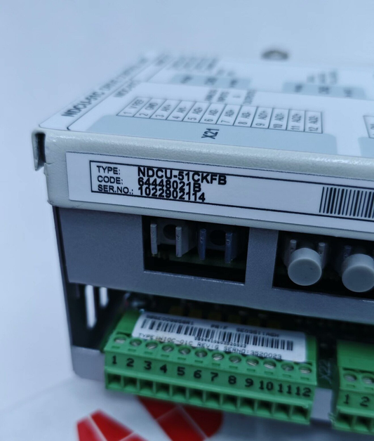 ABB NDCU-51CKFB / 64448021B Drive Control Unit - Wiring Terminal Diagram and Label Detail - Nameplate View