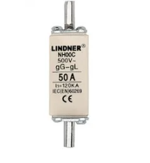 LINDNER NH00C NH000 50A 500V 120KA 7999.0507 Fuses (6 Pieces)
