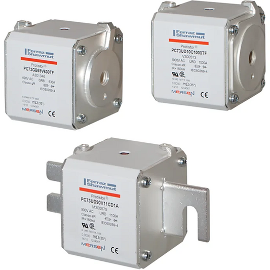 Mersen A130UD73TTI630 / F301052 Protistor Semiconductor Fuse - 630A 1300V - Size 73 Square Body with Threaded Terminals