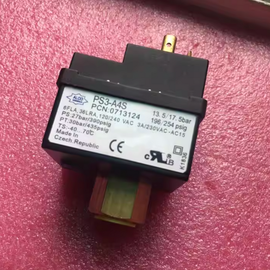 Emerson ALCO PS3-A4S Pressure Switch - 10.5/14 bar Setting - Technical Label View