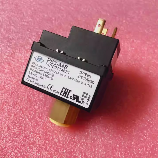 Emerson ALCO PS3-A4S Pressure Switch - 15/19 bar Setting - Front Label Technical View