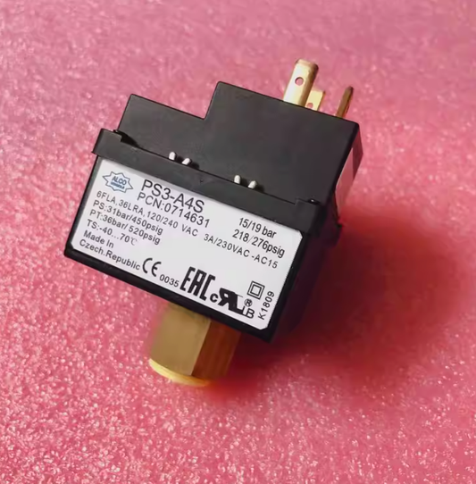 Emerson ALCO PS3-A4S Pressure Switch - 24/28 bar Dual Setting - Product Label View