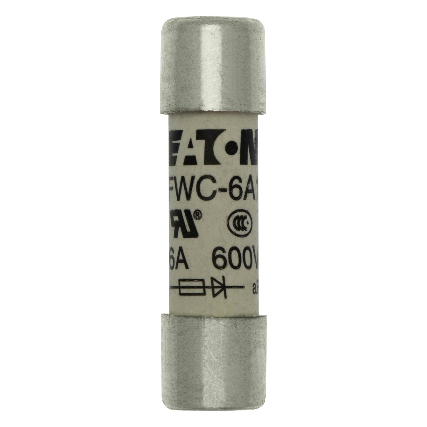 Eaton FWC-6A10F Fuse, 6A 600V, Fast-Acting Ferrule, 10x38mm - Pack of 10