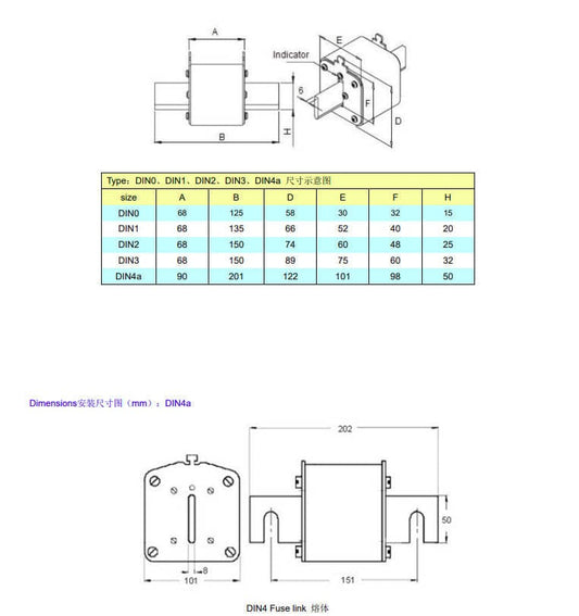 kaiertfuse 160A Fast-Acting PV Fuse - 700VDC (KHD0-160A DIN0 109PV4041)