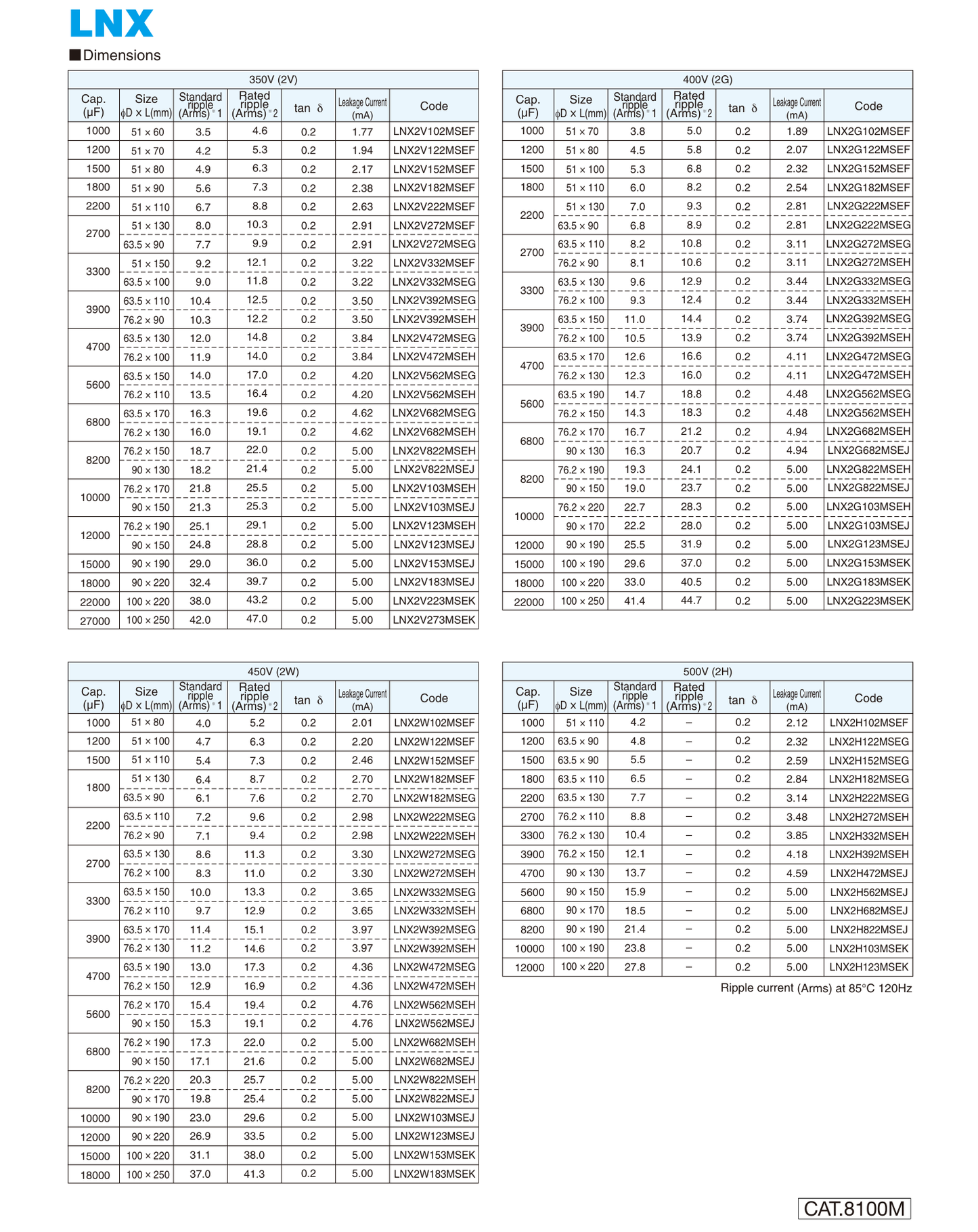 Nichicon 400V 3300uF Capacitor (12Pieces)