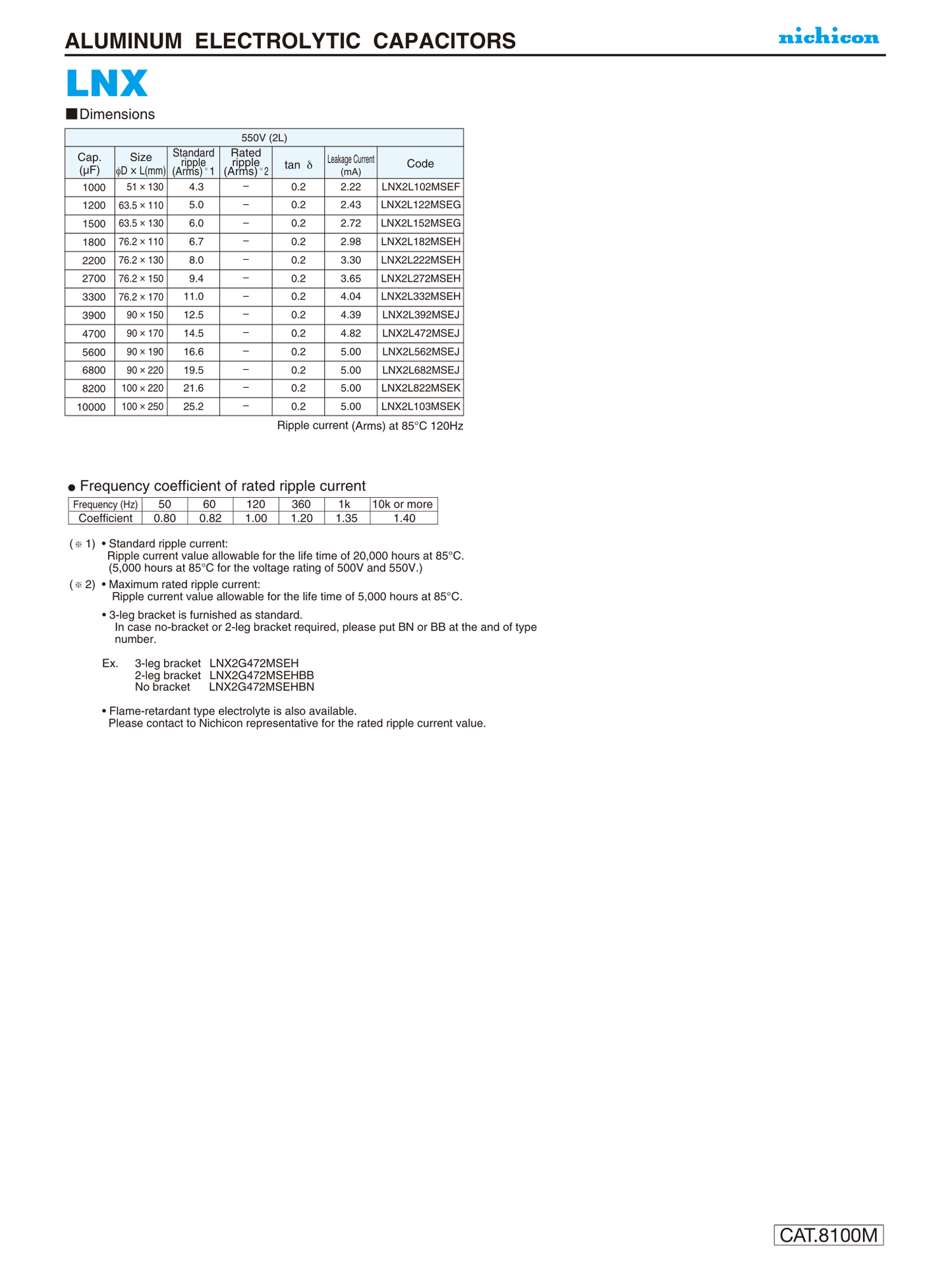 Nichicon 400V 3300uF Capacitor (12Pieces)