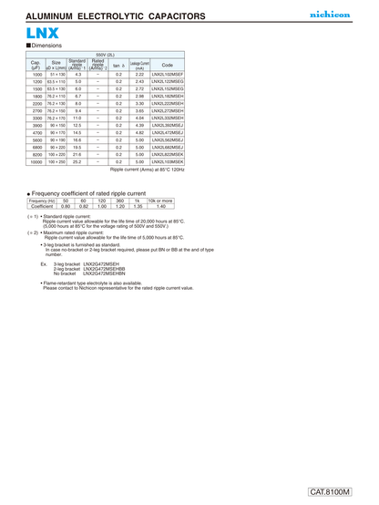 Nichicon 400V 3300uF Capacitor (12Pieces)