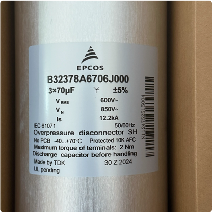 EPCOS B32378A6706J000 850V3x70UF Capacitor (4 Pieces)