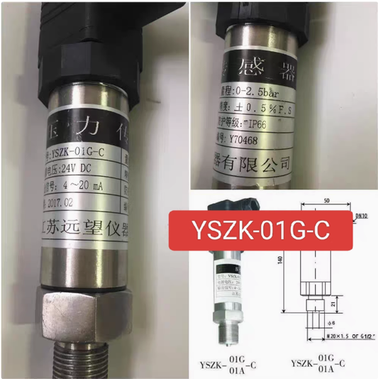 Yuanwang YSZK-01G-C YSZK-01G-C-E Pressure Transmitter 0.7W 4-20MA 12-28V DC