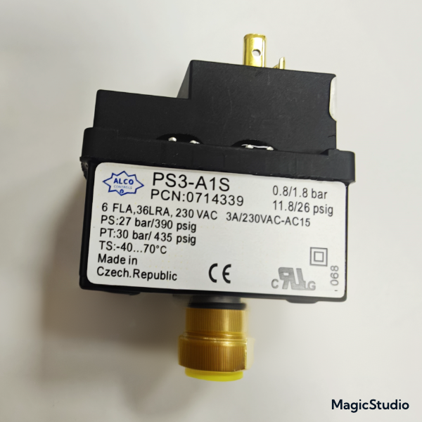 ALCO PS3-A1S Pressure Switch - Adjustable Low/High Differential & High Pressure Cut-Out (PCN 0714339)