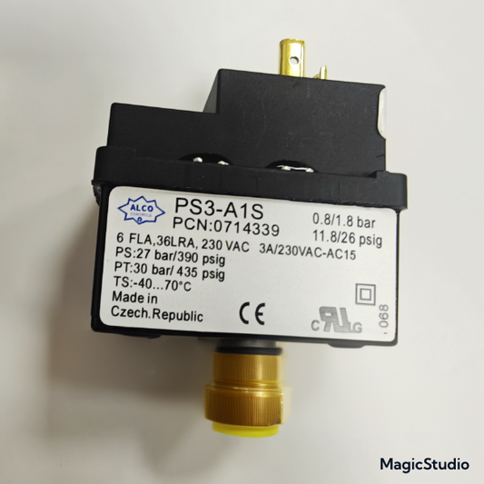 ALCO PS3-A1S Pressure Switch - Adjustable Low/High Differential & High Pressure Cut-Out (PCN 0714339)