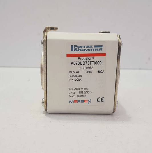 Mersen Ferraz Shawmut Protistor A070UD73TTI600 Fuse, 600A 700V AC, aR Class, 100kA IR - Pack of 3