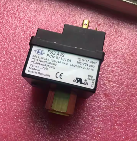 Emerson ALCO PS3-A4S / 0713124 PS3 Series Dual Pressure Switch, 13.5 / 17.5 Bar, SPDT Contact