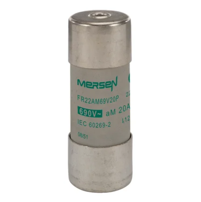 Mersen W212079 - FR22AM69V20P Ferrule Fuse, 20A 690V, 22x58mm