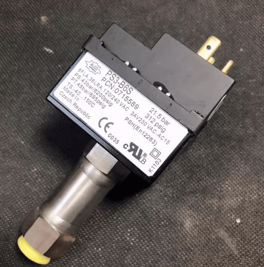 ALCO Long joint ALCO PS3-B6S Adjustable Pressure Switch, 21.5 bar 312 psig, SPDT, High-Pressure, Refrigeration/HVAC, PCN 0715589