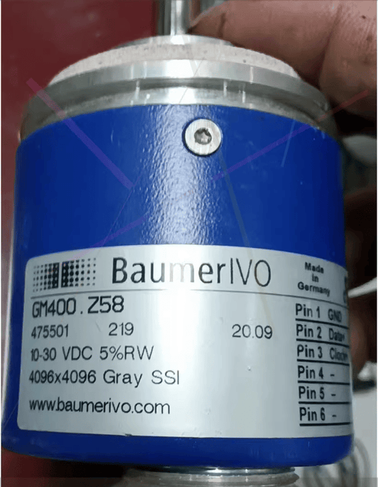 Baumer BaumerIVO GM400.Z58 Absolute Encoder, 4096/4096 Res, Gray SSI, 10-30VDC, Solid Shaft