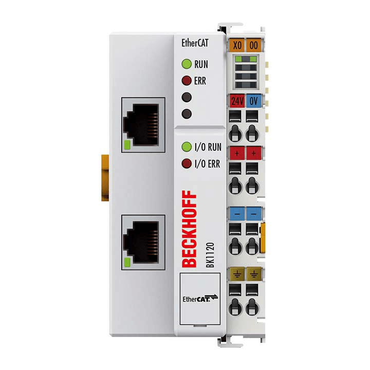 Beckhoff Ethernet Module Beckhoff BK1120 EtherCAT Bus Coupler, 2x RJ45 100 Mbit/s, 1024 In/1024 Out, 24V DC, 51×100×69 mm