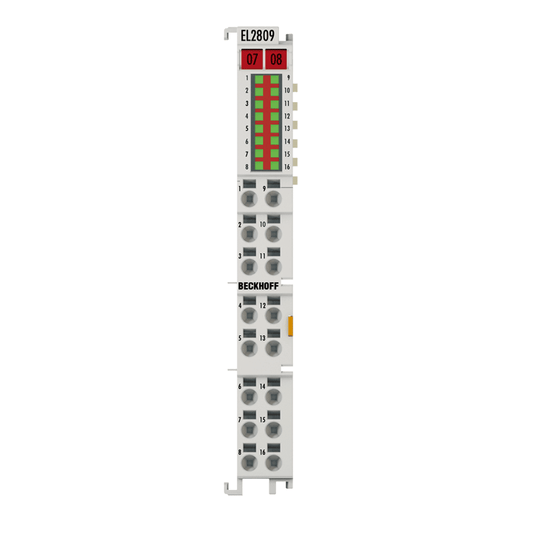 Beckhoff Ethernet Module Beckhoff EL2809 EtherCAT Terminal Digital Output, 16-Channel 24V DC, 0.5A/Channel, 12×100×68 mm