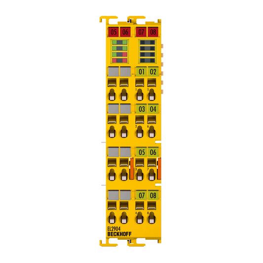 Beckhoff Ethernet Module Beckhoff EL2904 TwinSAFE EtherCAT Terminal, 4 Safe DO, 24V DC, 0.5A/Channel, 24×100×68 mm