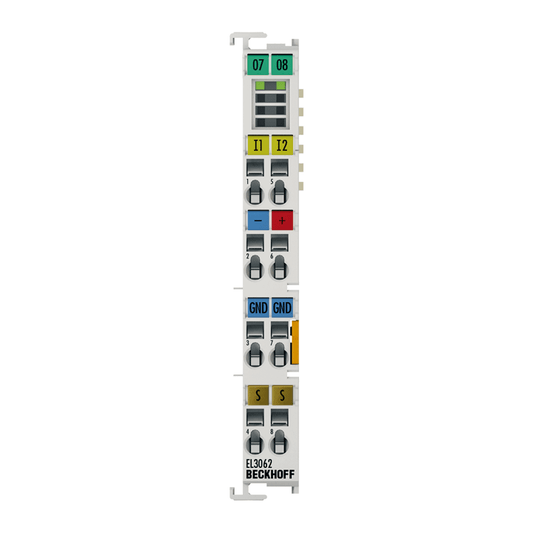 Beckhoff Ethernet Module Beckhoff EL3062 EtherCAT Terminal 2-Channel Analog Input, 0–10 V, 12-bit, 12×100×68 mm