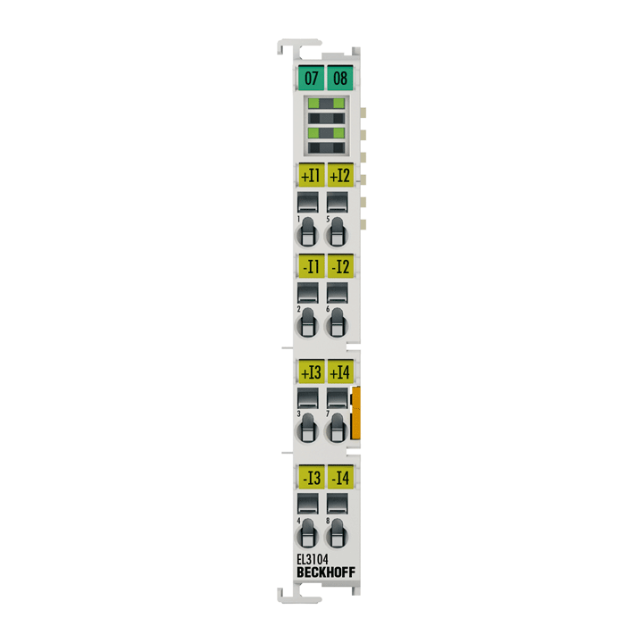 Beckhoff EL3104 EtherCAT Terminal Analog Input, ±10 V, 16-bit, 4 Diffe ...