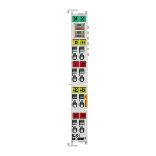 Beckhoff Ethernet Module Beckhoff EL3204 EtherCAT Terminal 4-Channel RTD Input, 16-bit, 2-Wire, 12×100×68 mm