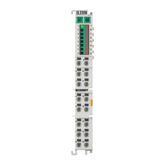 Beckhoff Ethernet Module Beckhoff EL3208 EtherCAT Terminal 8-Channel RTD Analog Input, Pt/Ni/KTY 2‑Wire, 0.1°C (16‑bit), 12×100×68 mm