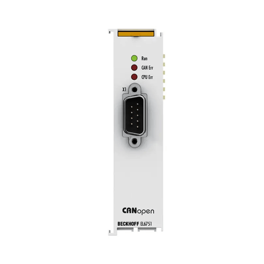 Beckhoff Ethernet Module Beckhoff EL6751 EtherCAT Terminal CANopen Master/Slave Interface, 9-pin D-sub, 10 kbaud–1 Mbaud, 24×100×52 mm