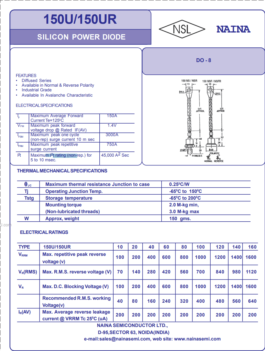 Bro-Electric 6 Pieces Diode control tube : 150U160 150UR160 / 100U160 100UR160 / 70U(R)120 72U(R)120 / 100UL120 100URL120 / 150UL120 150URL120