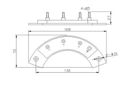 Bro-Electric Rectifier controller module: MXY100-16 MXG100-16 / MXY110-15 MXG110-15 ( Four terminal / Installation pitch 136 mm ) (2 Pieces)
