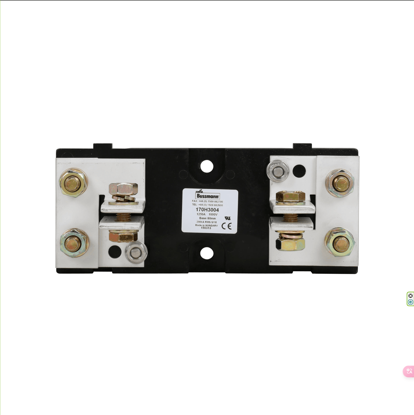 Bussmann Bussmann 170H3004 CA 80 1250A 1000V UR 43653 Fuses Base (3 Pieces)