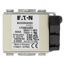 Bussmann Eaton Bussmann 170M4468 High Speed Square Body Fuse, 800A 690V aR, Size 1 Flush-End, IEC 60269-4 Type A, 200kA Breaking Capacity, Type K Center Indicator, M8 Mount, IEC/UL, CE, RoHS – Pack of 4