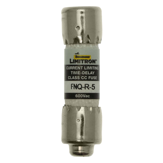 Bussmann Eaton Bussmann FNQ-R-5 Class CC Time-Delay Dual-Element Fuse, 5 A 600 VAC 200 kA – Pack of 10