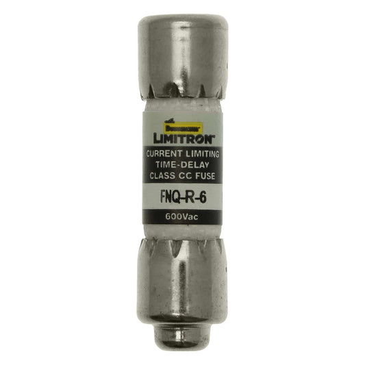 Bussmann Eaton Bussmann FNQ-R-6 Class CC Time-Delay Dual-Element Fuse, 6 A 600 VAC 200 kA Interrupting Rating – Pack of 10