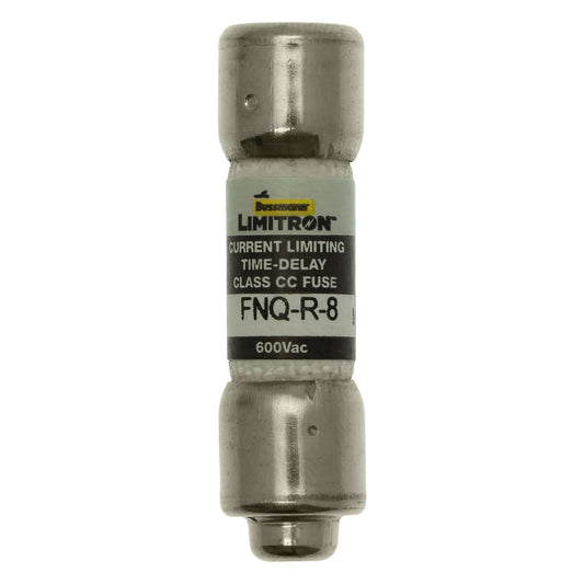 Bussmann Eaton Bussmann FNQ-R-8 Class CC Time-Delay Dual-Element Fuse, 8 A, 600 VAC, 200 kA Interrupting Rating – Pack of 10