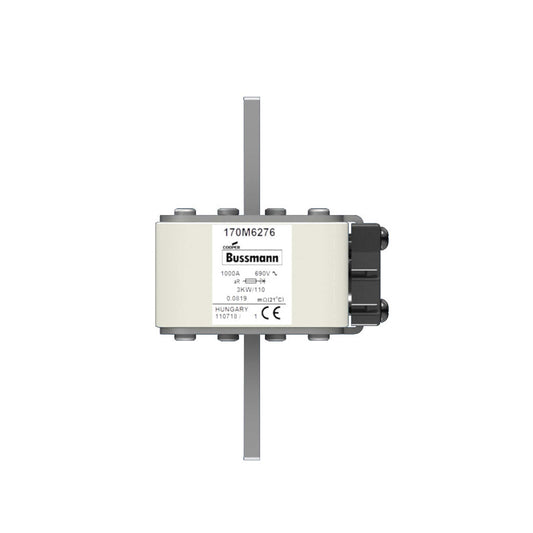 Bussmann General Industrial Fuses aton (Bussmann) 170L8448 High‑Speed Square‑Body Fuse‑Link — 800A, 660 V AC, Compact Size (170L Series) — Bolted Tag Style — Pack of 3