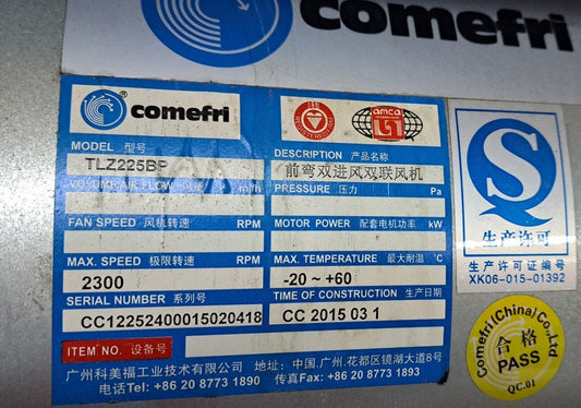 Comefri Comefri TLZ225BP Fan