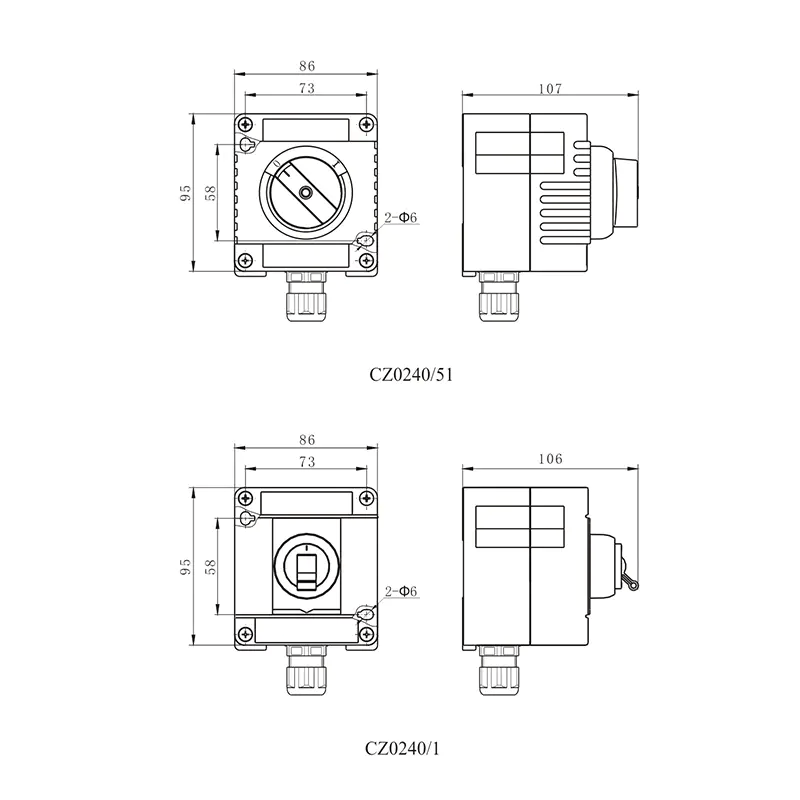 CZ Illumination Switches CZ CZ0240/1 Explosion-proof Illumination Switch, GRP, 16A 250V, Ex db eb IIC T6 Gb T80℃ Db, IP66, IECEx ATEX Approved