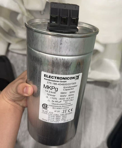ELECTRONICON ELECTRONICON 275.186-404600/221505 MKPg Dry AC Capacitor, 46 µF, 580 V 50 Hz / 600 V 60 Hz, ±5/+10%