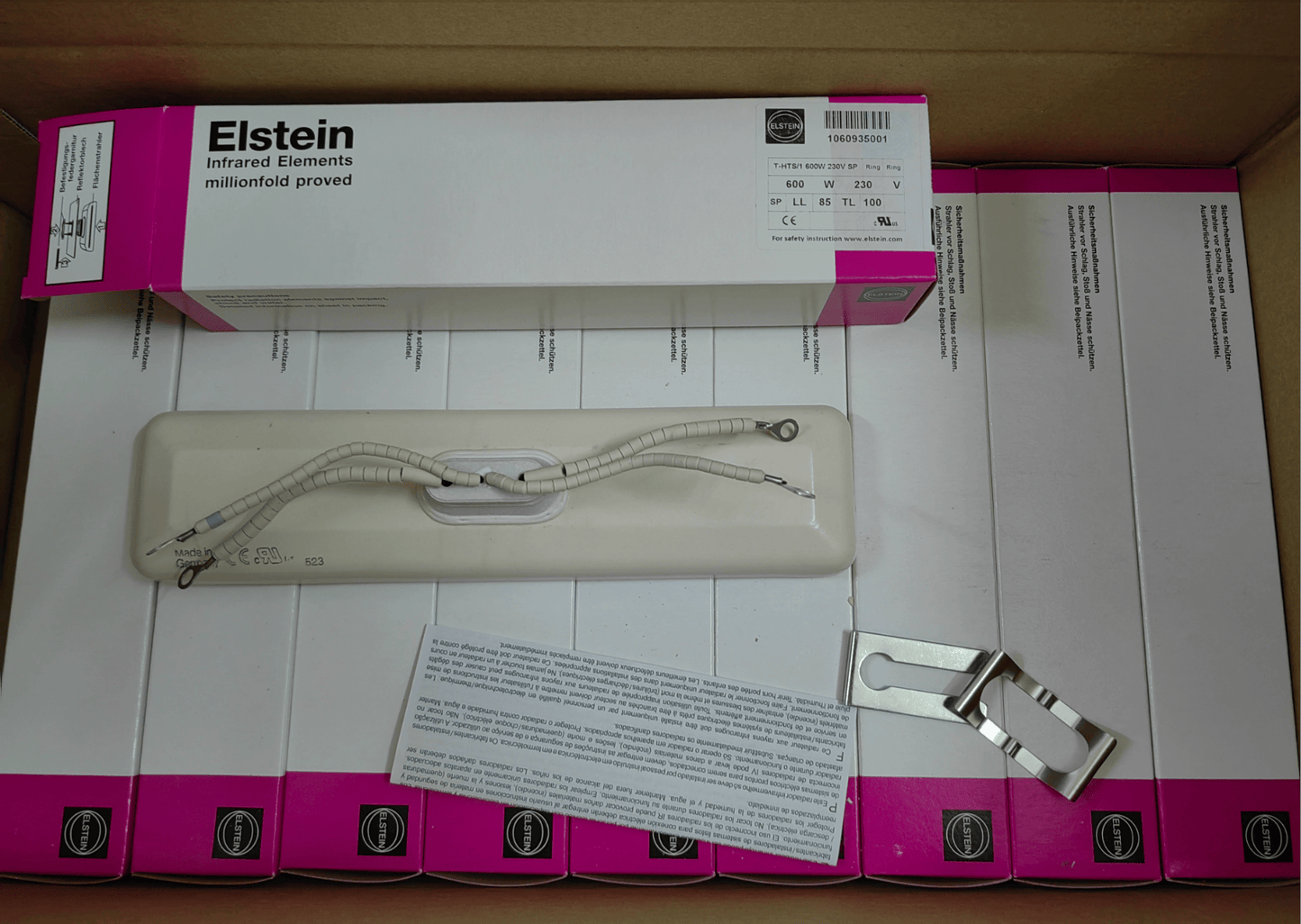 ELSTEIN ELSTEIN T-HTS/1 600W 230V With Pilot Ceramic Heater (4 Pieces)